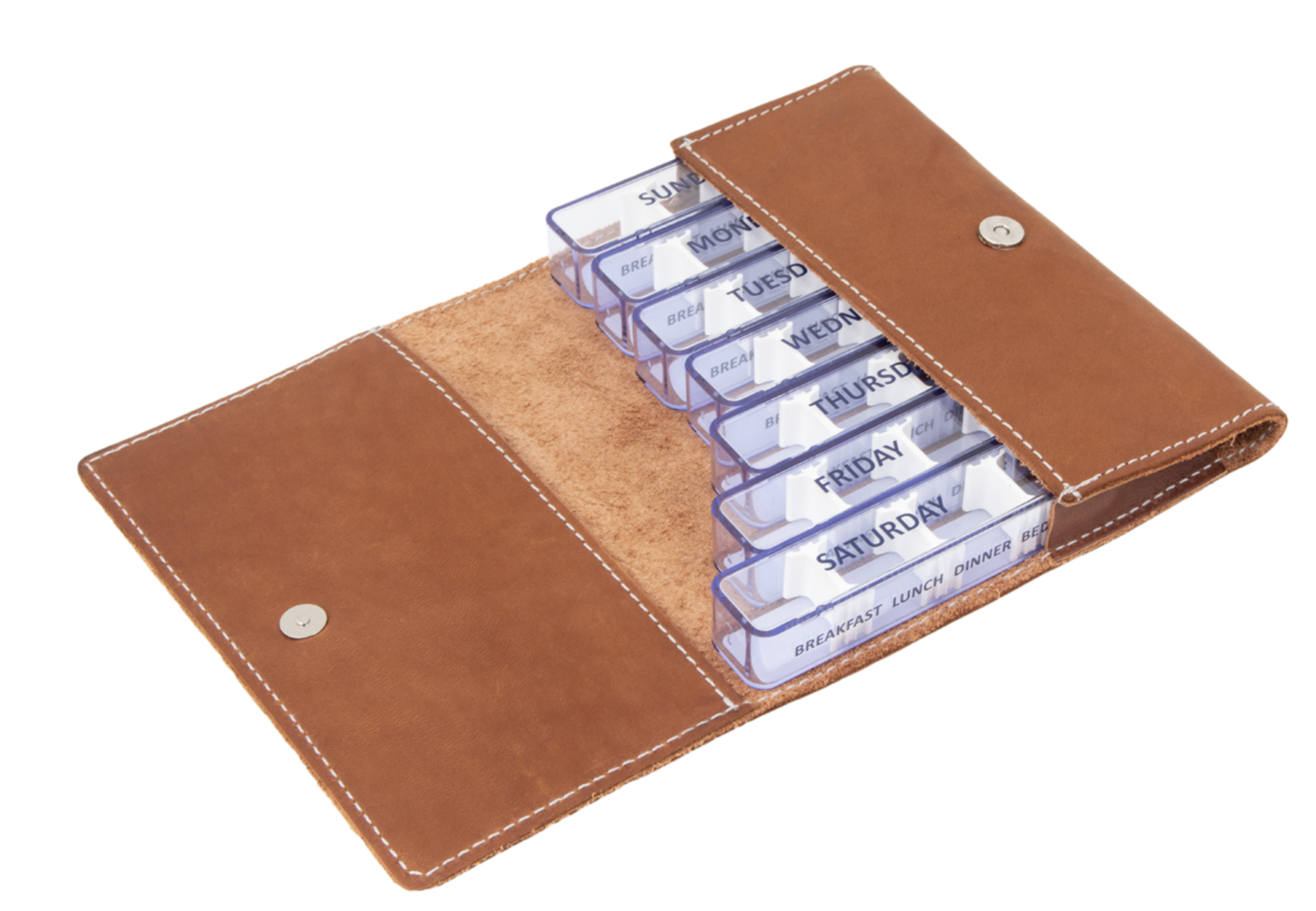 Leather pill organiser