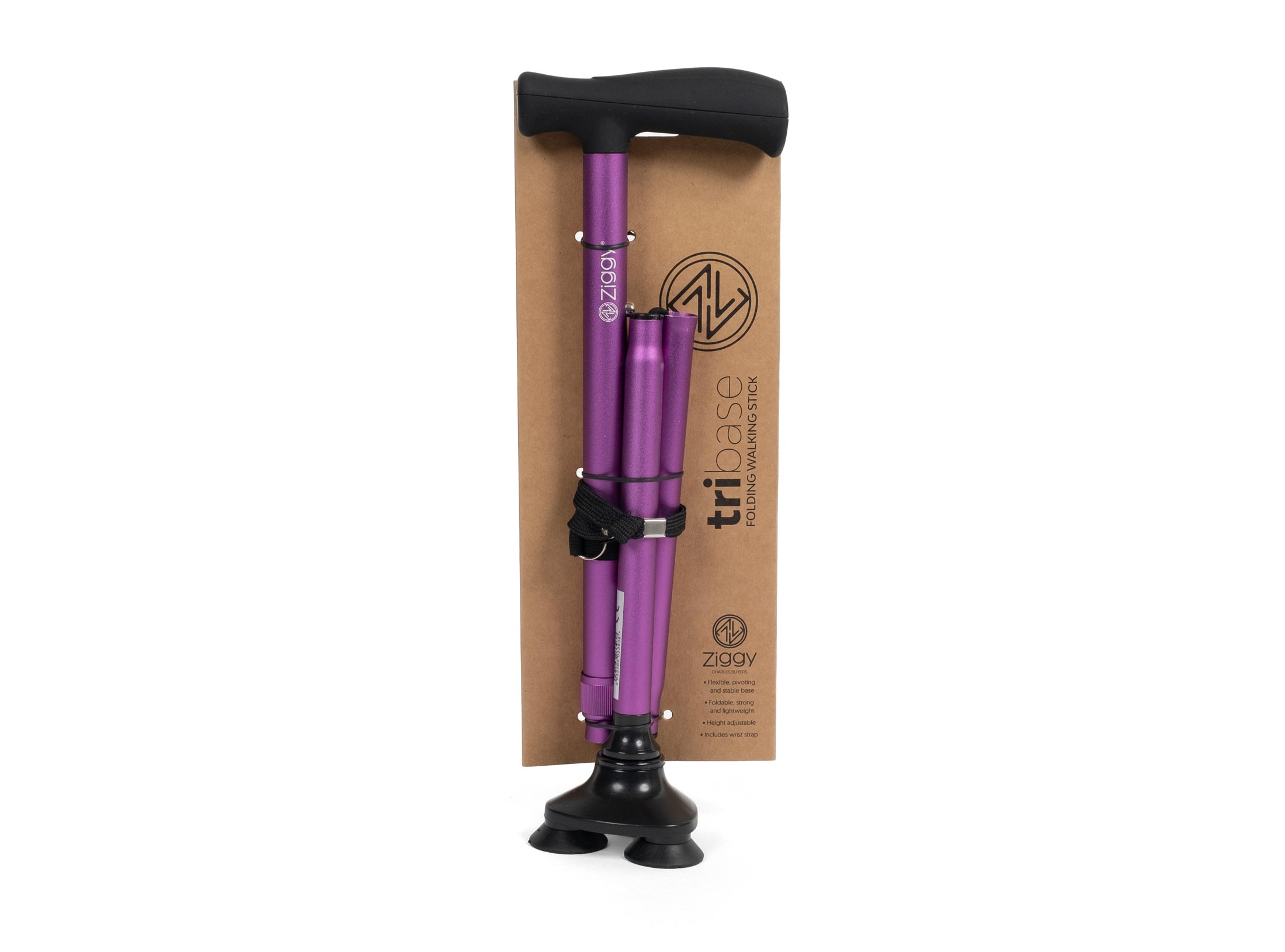 Tri-base folding walking stick - Image 3
