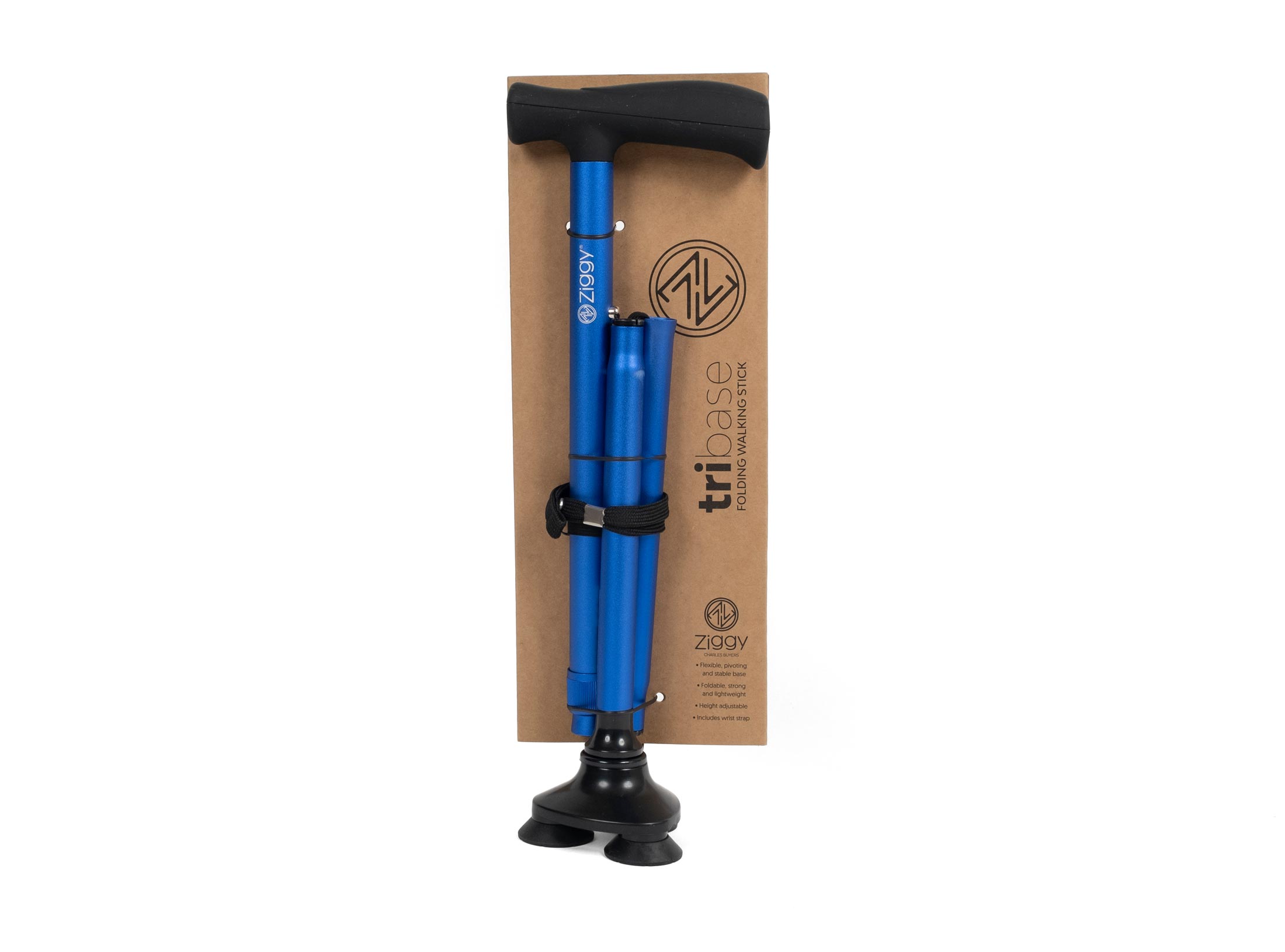 Tri-base folding walking stick - Image 4