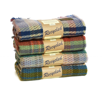 Recycled wool throws